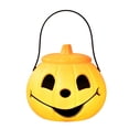 thumbnail image 2 of Halloween Pumpkin Candy Bucket with Handle & Lid Hollow Jack O Lantern Smiling Face Candy Pail Light UP Pumpkin Ornament for Trick-or-Treat Tabletop Indoor Party Decoration, 2 of 6