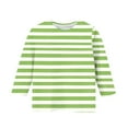 thumbnail image 4 of Tauxra Chandail de la Saint-Patrick pour Adultes, T-Shirt à Manches 3/4 Imprimé Col Rond, T-Shirt Graphique Trèfle Décontracté à Manches Longues pour Activités Festives, 4 of 6