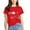 Red, variant on Custom Graphic Soft Short Sleeve T-Shirt For Women Matching Couple Tee Comfortable Casual Top Red,L