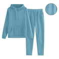 thumbnail image 3 of Kixjoy Womens Sweatsuits 2 Piece Set Plus Size Hoodie and Sweatpants Set Thermal Fall Sweatsuits Long Sleeve Fashion Basic Tracksuits for Women with Pockets, Light Blue S, 3 of 6