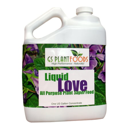 Liquid Love All Purpose Natural Plant Food Fertilizer for Indoor / Outdoor Plants (Garden Plants / Flower Plants / House Plants ), 1 Gallon of Water Soluble