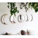 thumbnail image 5 of Juego de 5 espejos decorativos escandinavos, bohemios, para el hogar, con diseño de fases lunares, acrílicos, para dormitorio, autoadhesivos, para sala de estar (beige), 5 of 5