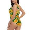 thumbnail image 4 of Gaeub Orange Women's One Shoulder Ruffle Tummy Control Swimwear for Swimming Surfing Beach Party - XX-Large, 4 of 8