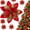 Red Gold, variant on 10 Pcs Glitter Poinsettia 5.5" Artificial Flowers Christmas with Clips Stems Xmas Tree Ornaments for Wedding Party Wreath Decoration