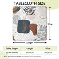 thumbnail image 2 of Blue Boho Abstract and Plant Pattern Square Fitted Tablecloth with Elastic Edge,Square Table Cover,Washable Elastic Table Cover for Home Kitchen Party Decor 36"x36", 2 of 6