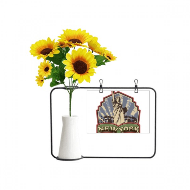 Tarjeta de bendición de jarrón de girasol artificial Unbranded Graffiti Street Nueva York Landmark 25 x 17 cm