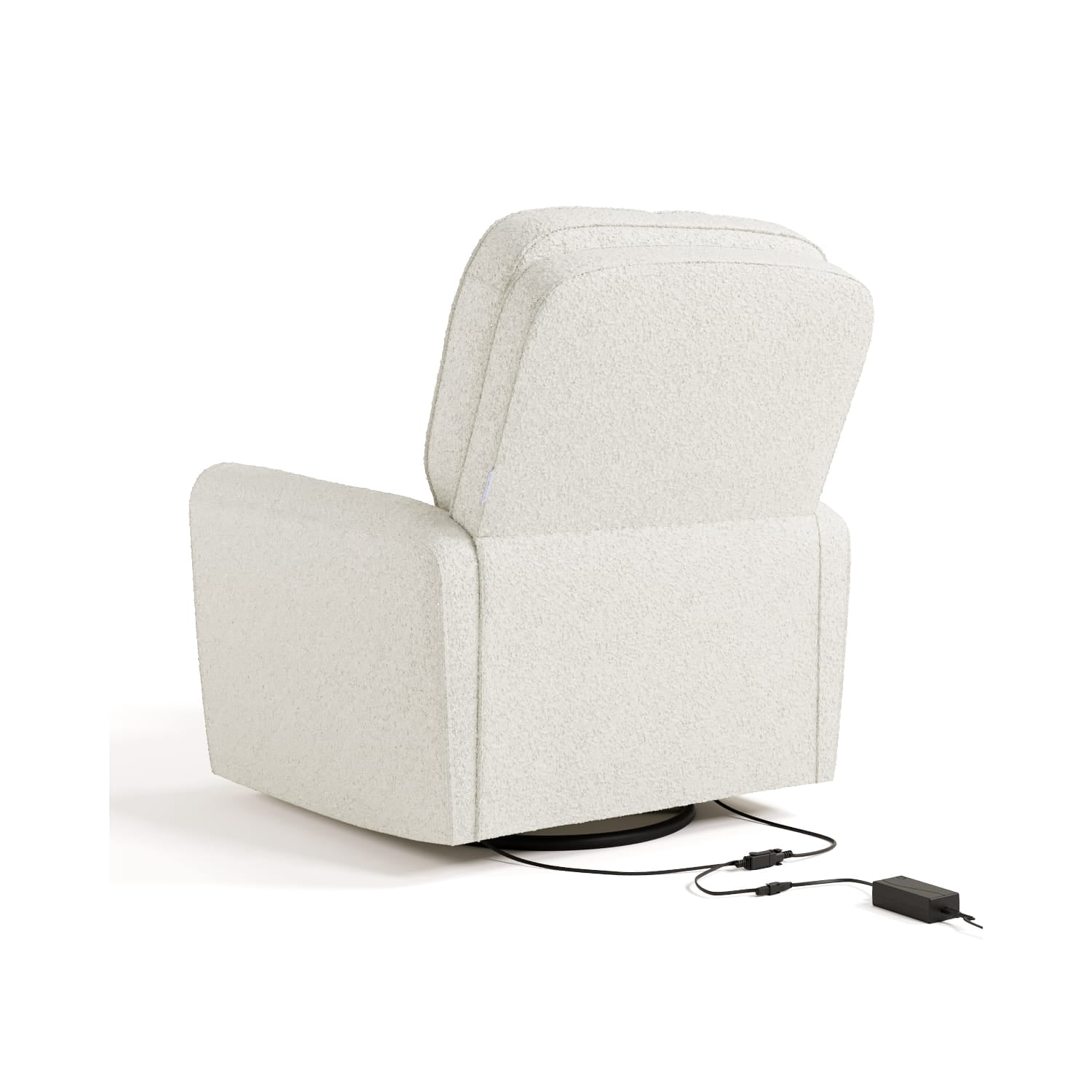 Storkcraft Amalfi Deluxe Power Recliner Swivel Glider, Ivory Boucle