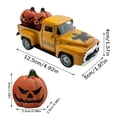 thumbnail image 3 of Anmrize Spooky Table Decor, Resin Truck Figurine, Fall Pumpkin Truck Decor Thanksgiving Mini Harvest Metal Farm Truck With 2 Pumpkins | Vintage Diecast Model for Tiered Tray Home DéCor, A-13, 3 of 8