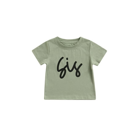 

Listenwind Toddlers Summer Casual Cotton T-shirt Boys Girls Creative Letter Printing Short Sleeve Round Collar Tops