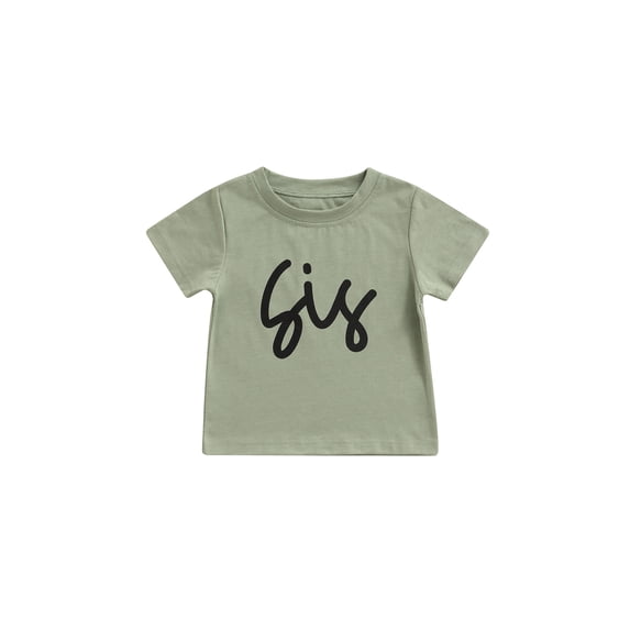 Qmyliery Toddlers Summer T-shirt, Letter Short Sleeve Round Collar Tops Casual