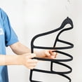 thumbnail image 5 of RENACLIPY 3-Pack Space Saving Multi-Layer Pants Hangers, Black ABS Closet Organizers for Efficient Storage, 5 of 8