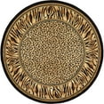 thumbnail image 1 of Unique Loom Wildlife Cheetah Border Design Rug 8' x 8' Round Ivory/Black, 1 of 10