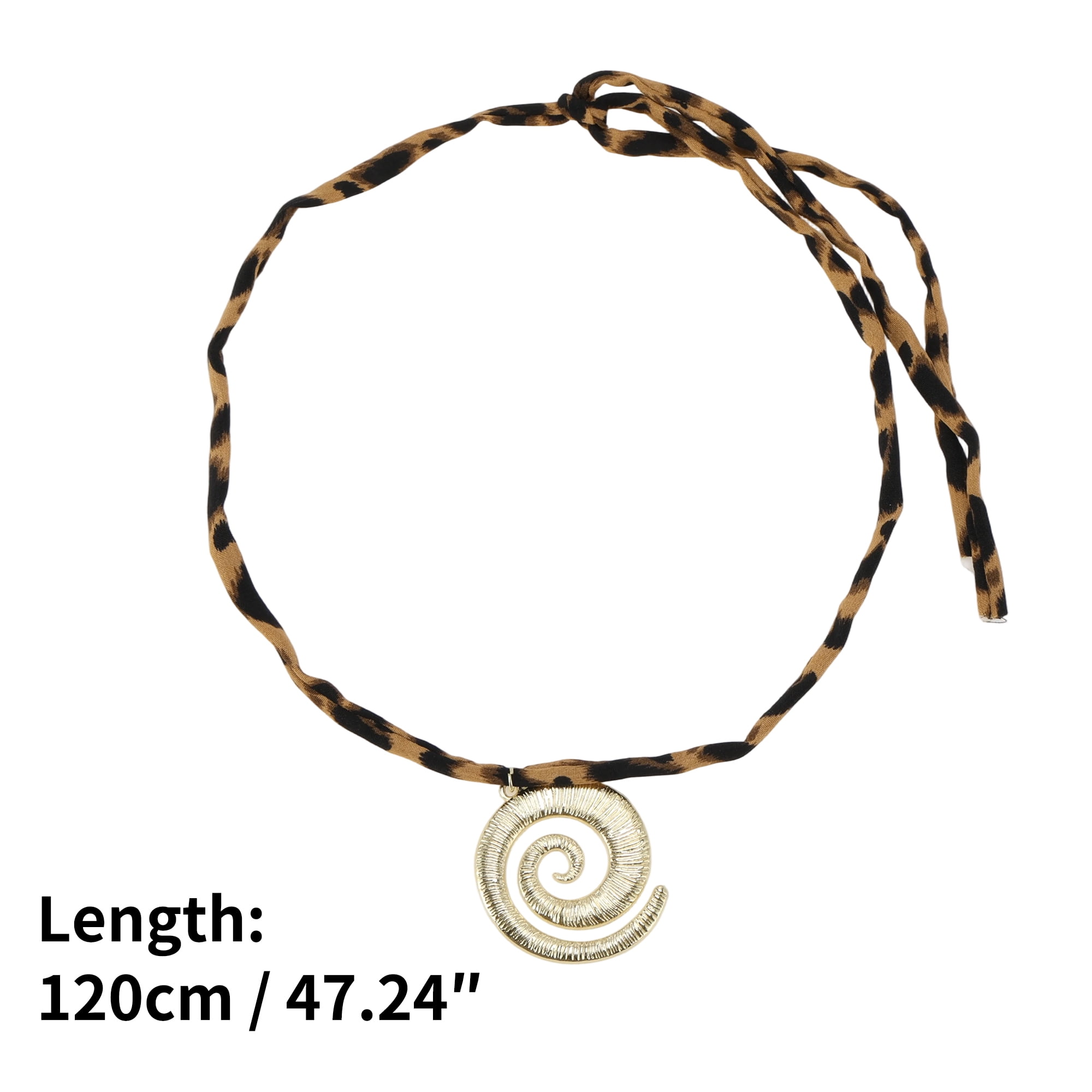 Unique Bargains Stylish Scarf Necklace with Charm Adjustable Tie 1 Pc [Seashell]
