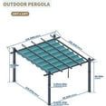 thumbnail image 4 of Pergola Extérieure en Aluminium avec Auvent Pare-Soleil Rétractable – Pavillon de Terrasse Robuste et Résistant aux Intempéries, Abri Extérieur, Colonne Grise, Rideau Bleu, 10 X 13 Pi, 4 of 6