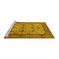 thumbnail image 2 of Ahgly Company Machine Washable Indoor Square Oriental Yellow Traditional Area Rugs, 6' Square, 2 of 4