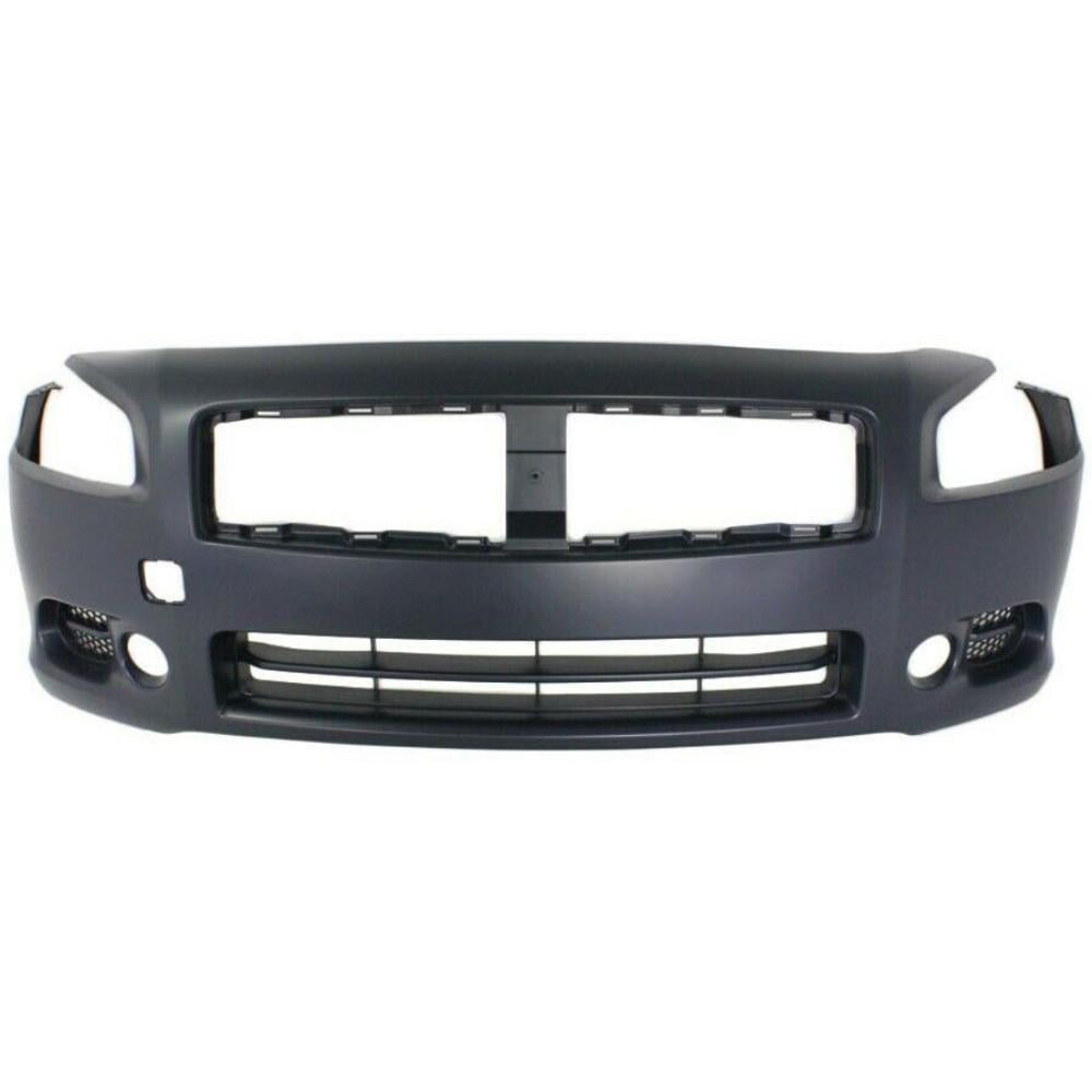 DAMAIJOY 1pc Front Primed Plastic Bumper Cover W/ Fog Lamp Holes for Nissan for Maxima S/SV 2009-2014 & Base 2010-2014 & Exclusive 2012-2014 NI1000258 12815004