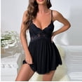 thumbnail image 2 of Tnhcen Women's Sheer Mesh Slip Dress | Black Sleepwear Nightdress | Plus Size Sleepwear Set S-2XL, 2 of 8