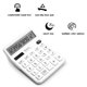 thumbnail image 4 of Calculadora NICOLEKAY, pantalla LCD grande de 12 dígitos, blanca, 4 of 4