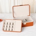 thumbnail image 6 of Unique Bargains 2 Layer PU Leather Jewelry Box Organizer Holder for Women Brown, 6 of 7
