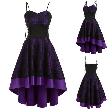 

Sexy Halloween Costumes for Women Women s Gothic Clothes High Low Hem Corset Dress for Women Halloween Cosplay Costume Spaghetti Strap Steampunk Dresses