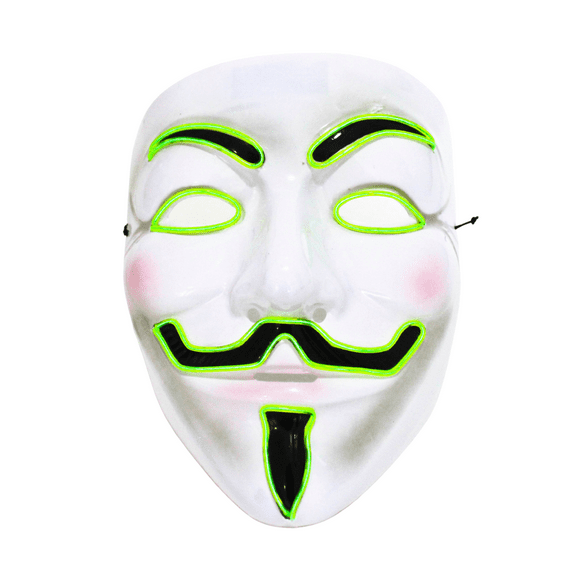 Lime Green Yellow Light Up Vendetta Mask