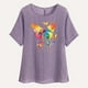 thumbnail image 4 of Vestidos Casuales Para Mujer, Blusas De Mujer De Moda Camisetas estampadas de moda para mujer, blusas casuales de lino holgadas de manga corta con cuello redondo y raglán, 4 of 7