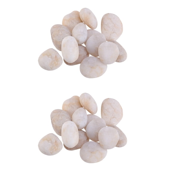 2 Pieces Painted Pebbles Rock Painting Kids Creative Stones Child White