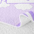 thumbnail image 5 of meiyoeat Purple Rainbow Cloud Monogram A Quilt Full,Stars Heart Initial Full Bedspread Sets For Girl,3 Pieces, 5 of 7