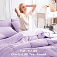 thumbnail image 4 of Queen Comforter Set, Grey 7 Pieces Bed in a Bag All Season Bedding, with Stitch Quilted Comforter Flat Sheet Fitted Sheet Pillowcases, 4 of 9