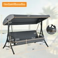 thumbnail image 3 of Costway Patio 3-Seat Porch Canopy Swing Converting Grey Cushion Pillow Adjust, 3 of 10