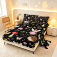thumbnail image 2 of Homewish Cartoon Plant Mushrooms Queen Sheets,Cute Fairies Floral Animals Queen Sheet Sets,Black,4-Piece,1 Flat Sheet, 1 Fitted Sheet and 2 Pillowcases, 2 of 6