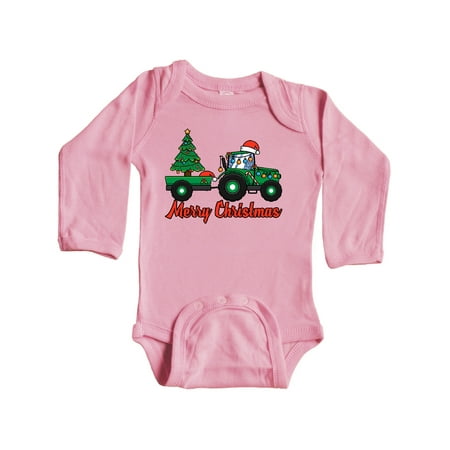

Inktastic Christmas Tractor Gift Baby Boy or Baby Girl Long Sleeve Bodysuit