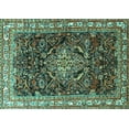 thumbnail image 1 of Ahgly Company Machine Washable Indoor Rectangle Persian Turquoise Blue Traditional Area Rugs, 6' x 9', 1 of 4