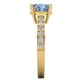 thumbnail image 3 of Clara Pucci 14K Yellow Gold Solid Gold BlueMoissanite Solitaire with Accents Anniversary Ring for Women - 2.3 cttw Round Cut, 3 of 8