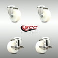 thumbnail image 2 of 3 Inch 316SS Nylon Wheel Swivel Bolt Hole Caster Set 2 Brakes Service Caster, 2 of 2