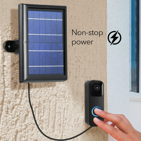 Wasserstein - Solar Panel Compatible with Blink Video Doorbell Blink Doorbell Solar Panel for Your Blink Video Doorbell - Black