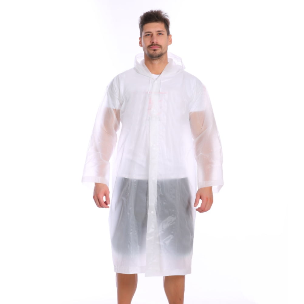 2pcs Portable Raincoat For Adults,Reusable Rain Poncho With Hoods And Sleeves 