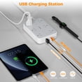 thumbnail image 3 of Protector contra sobretensiones Power Strip TESSAN de 15 pies con 6 puertos AC y 3 USB, 3 of 7