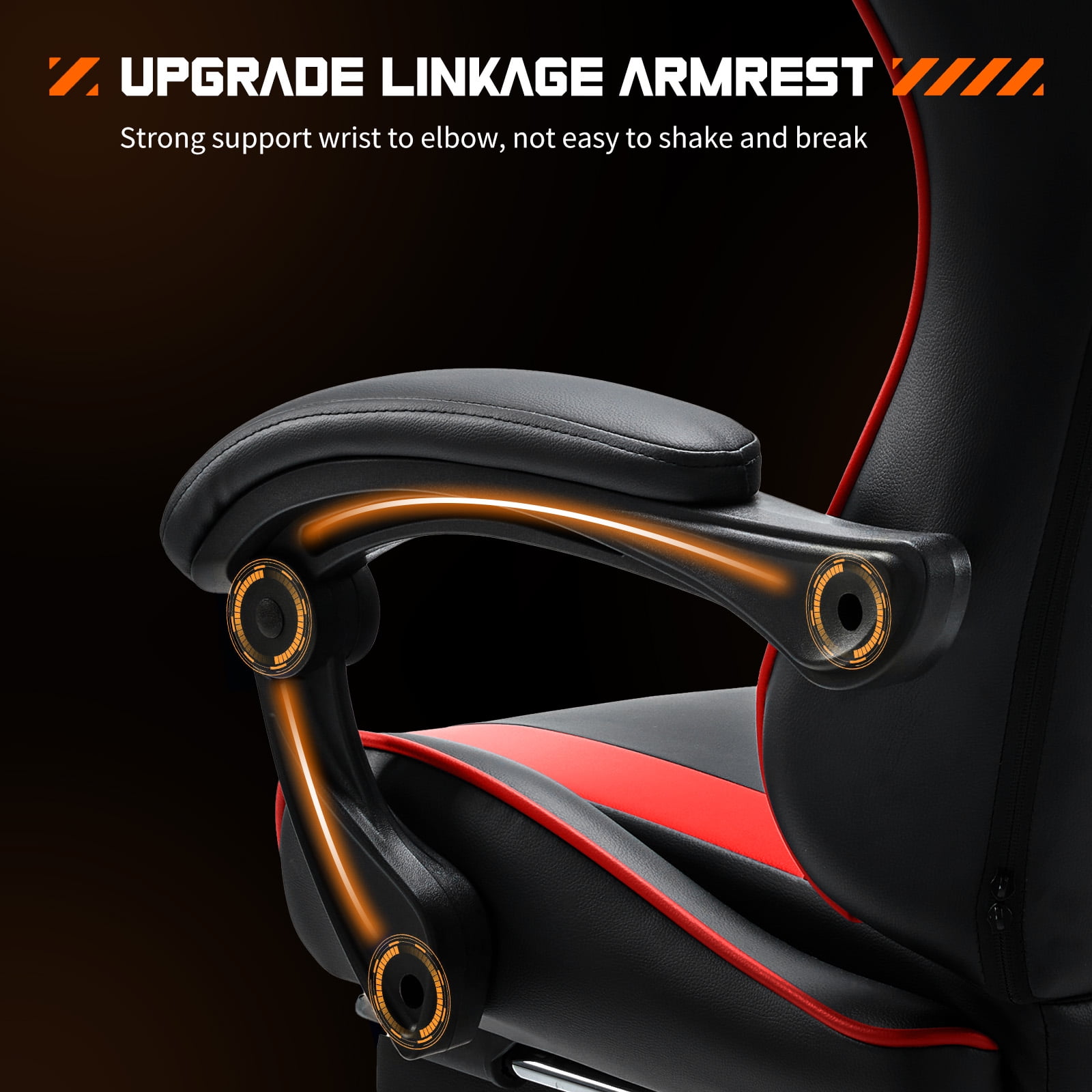 edx Comfort Gaming Chair, Ergonomic Design, Adjustable Features, Home Offfice Chair, Black and Red
