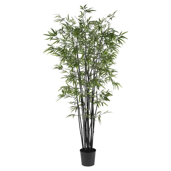 Nearly Natural 6.5 ft. Black Bamboo Silk Tree