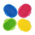 thumbnail image 1 of 4 cepillos de aseo para perros, champú para mascotas, cepillo de baño, masaje relajante, peine de goma con mango de anillo ajustable para perros y gatos de pelo largo y corto, 1 of 5