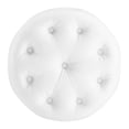 thumbnail image 4 of Tufted Accent Chair Ottoman, Round, Faux Leather, White, Modern Contemporary Urban Design, Living Lounge Room Hotel Lobby Hospitality, 4 of 6