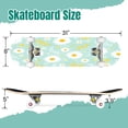 thumbnail image 2 of 31'' Complete Skateboard 7 Layer Canadian Maple Double Kick Deck Skateboards Daisy White hand drawn daisies leaves blue Field flowers Skate Board for Beginner Adult Gifts, 2 of 5
