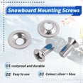 thumbnail image 2 of 8Pcs/Set Snowboard Binding  Set, Snowboard Mounting Screws with Snowboarding  Washers Fixed Ski Accessories, 2 of 8