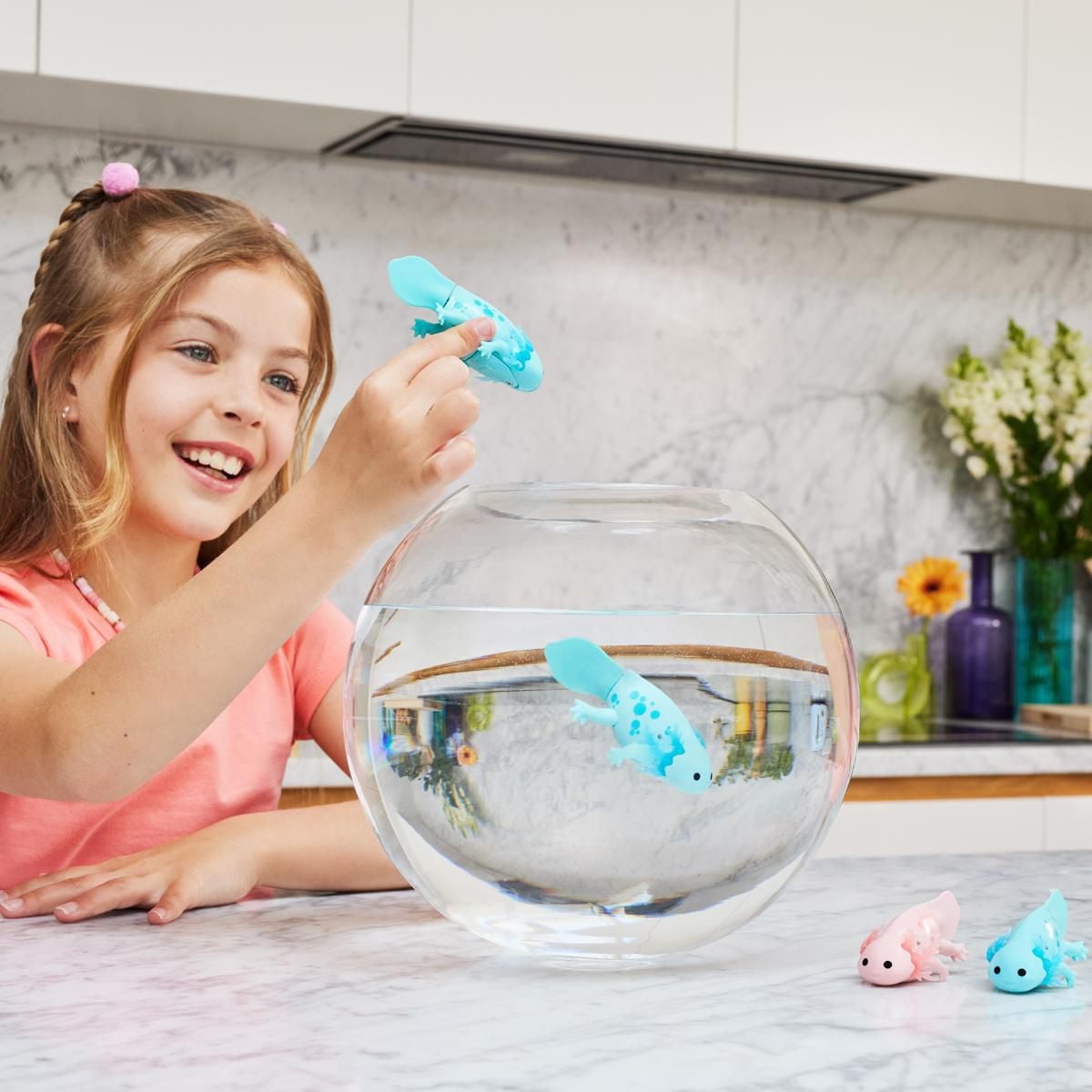 Pets Alive Axolotls Electronic Robot Toy (Pink), Swimming Bath & Pool Toy by ZURU