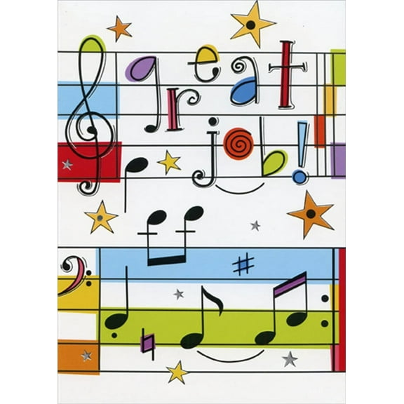 Designer Greetings Great Job Musical Notes Music Recital Congratulations Card for Kids / Children
