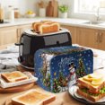 thumbnail image 3 of Toaster Cover 2 Slice, Navy Blue Christmas Dustproof Bakeware Oven Protector with Top Hook, Snowman Xmas Tree Snowflake Gifts Elk Waterproof Small Kitchen Appliance Toasters Dust Cover, 11"x6"x8", 3 of 9
