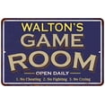thumbnail image 1 of WALTON'S Blue Game Room Sign Metal 8 x 12 Matte Finish Metal 108120002468, 1 of 1