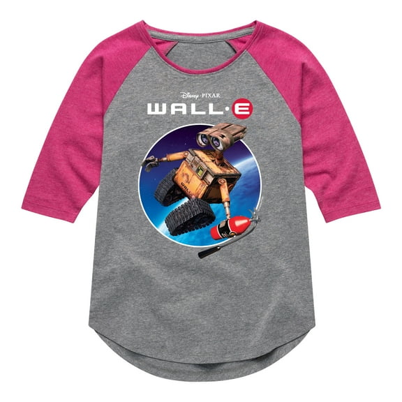 Disney Wall-E - Space Logo - Toddler & Youth Girls Raglan Graphic T-Shirt