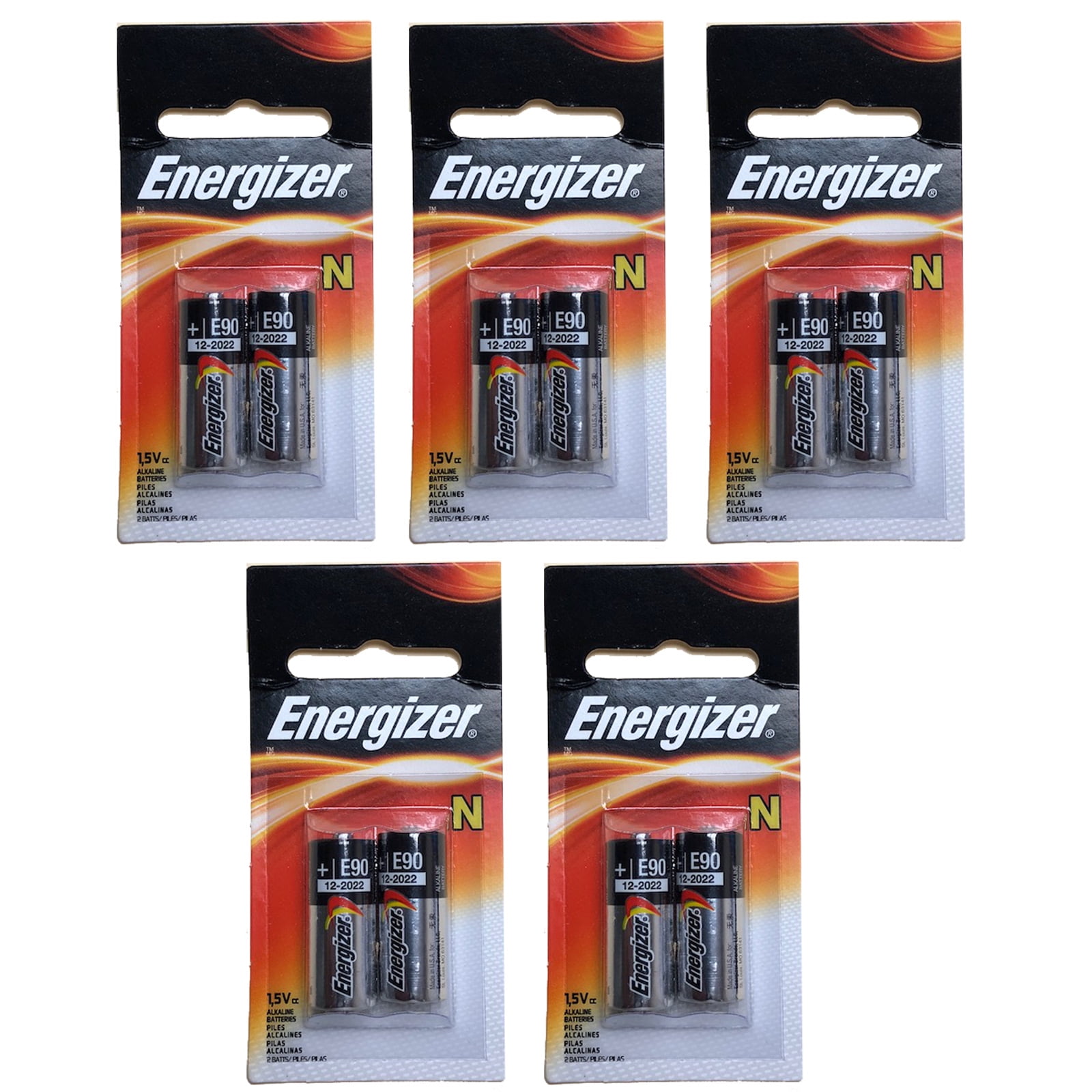 5x 2pk Energizer E90 N 1.5V Alkaline Batteries Replace LR1SG, MN9100